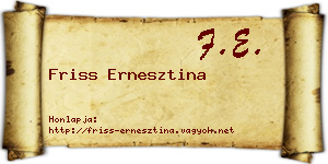 Friss Ernesztina névjegykártya
